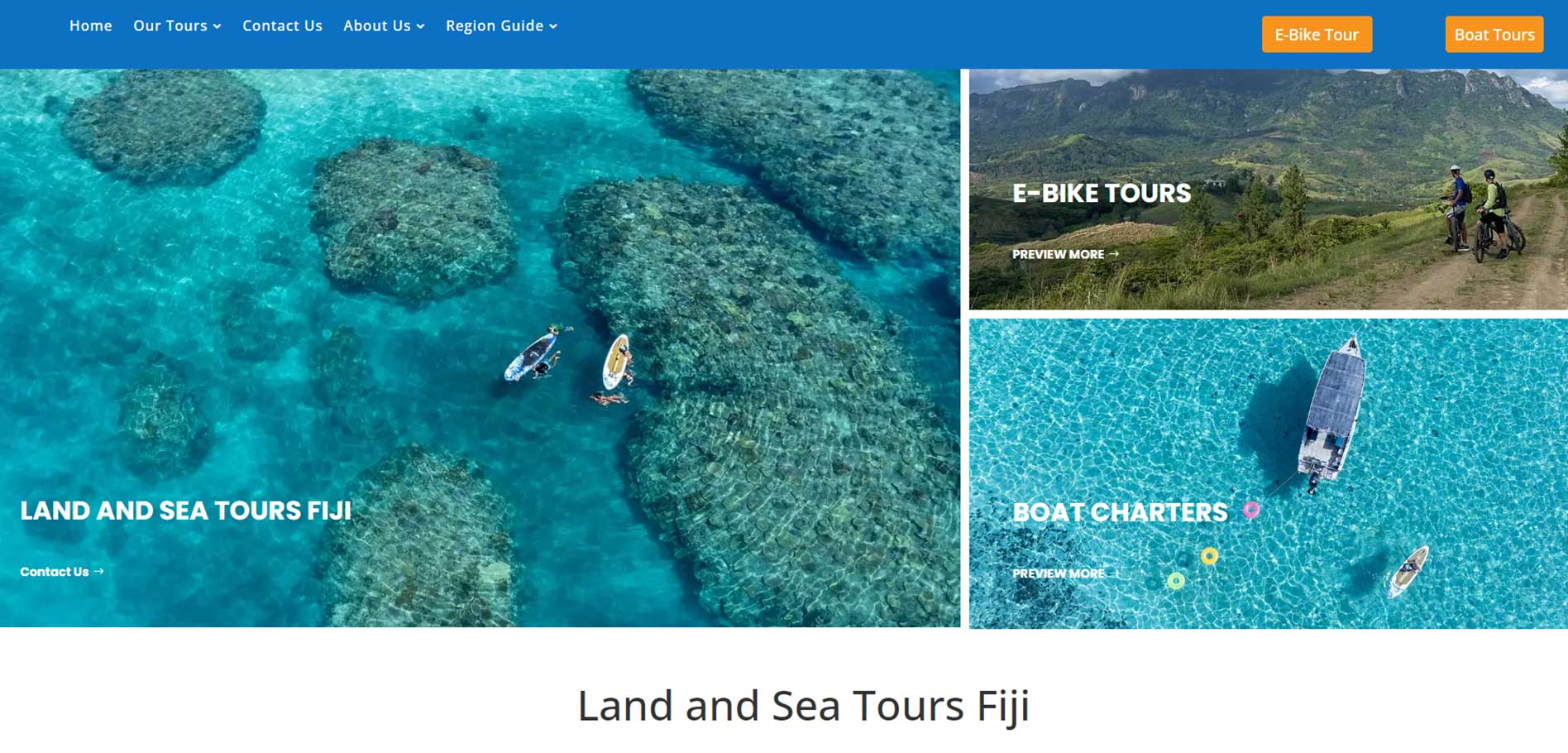 Picture of Land and sea fiji website design